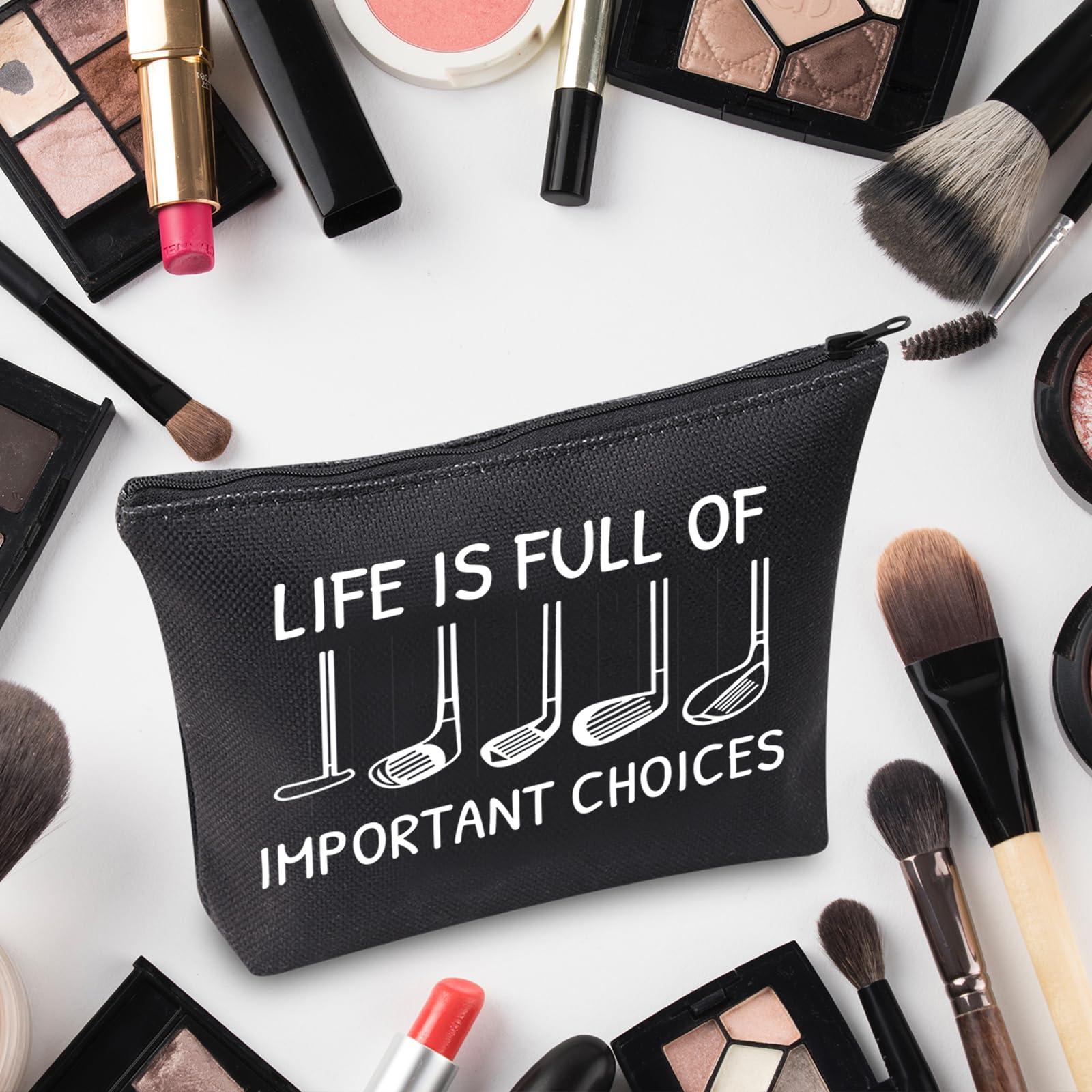 BDPWSS BDPWSS Golf Gifts For Women Golfers Golfing Accessories Golf Player Gift Life Is Full Of Important Choices Golf Makeup Bag (Choice golf blbag)