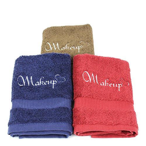 BC BARE COTTON Set of 6 Makeup Remover washcloth. Turkish Cotton Perfect for Makeup Bag! 13x13 inches - Black