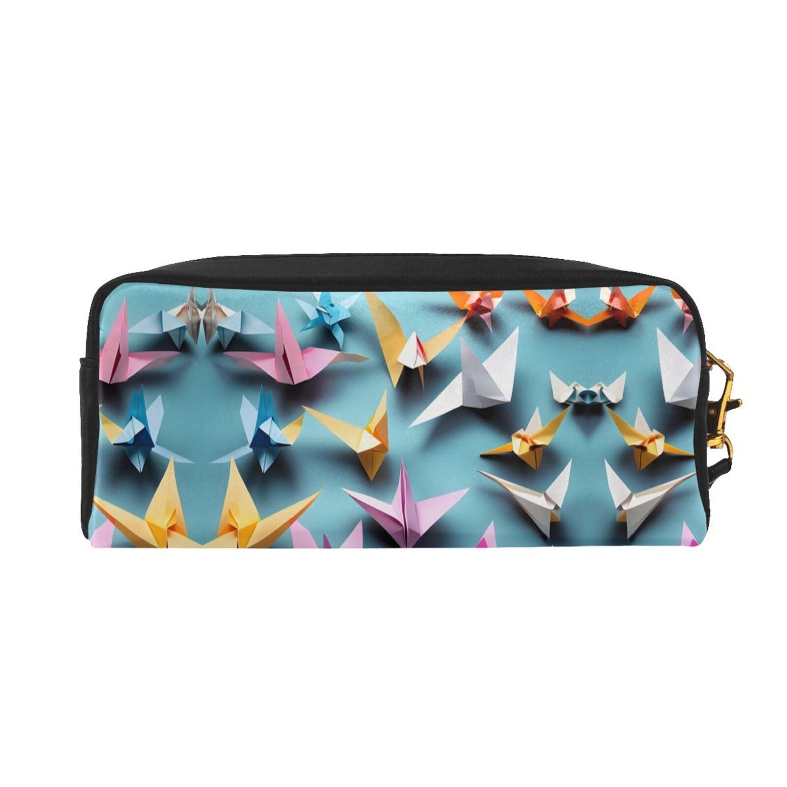 DRTGEDS DRTGEDS Origami Paper Cranes Small Cosmetic Bag,Portable Cute Travel Makeup Bag For Women Makeup Brush Organizer Pouch