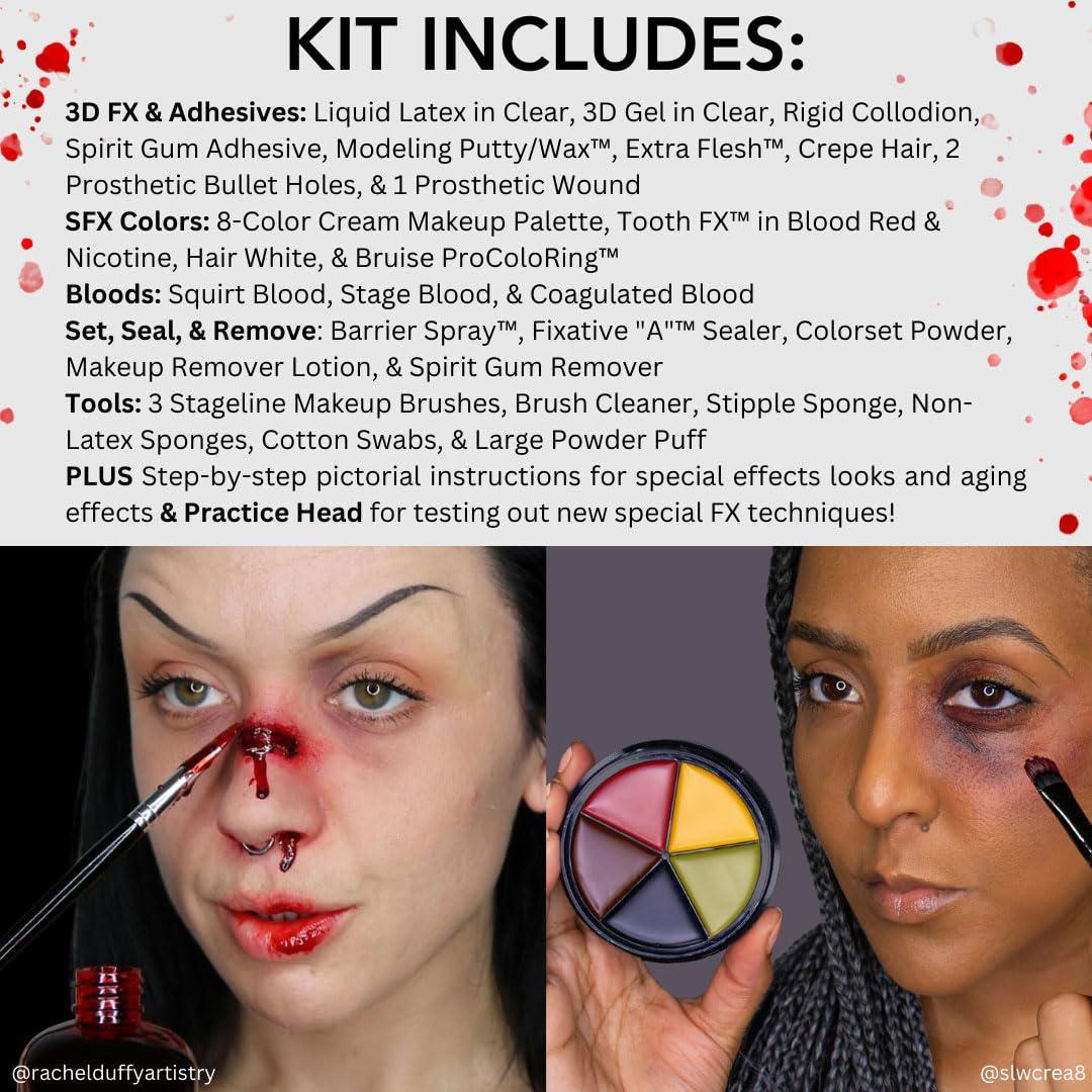 Mehron Mehron Makeup Special FX All-Pro Makeup Kit with Practice Head | Complete Professional Stage Kit Includes Practice Head | Special Effects for Theatre, Halloween, & Cosplay