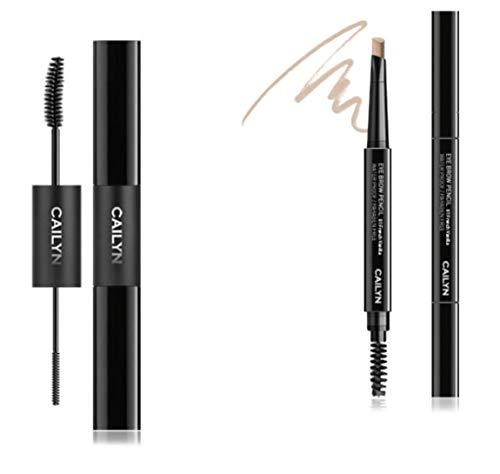 CAILYN CAILYN Black Mascara 7 IN 1 Dual Fiber Mascara + Cailyn Eyebrow Pencil (04-CAFE MOCHA)