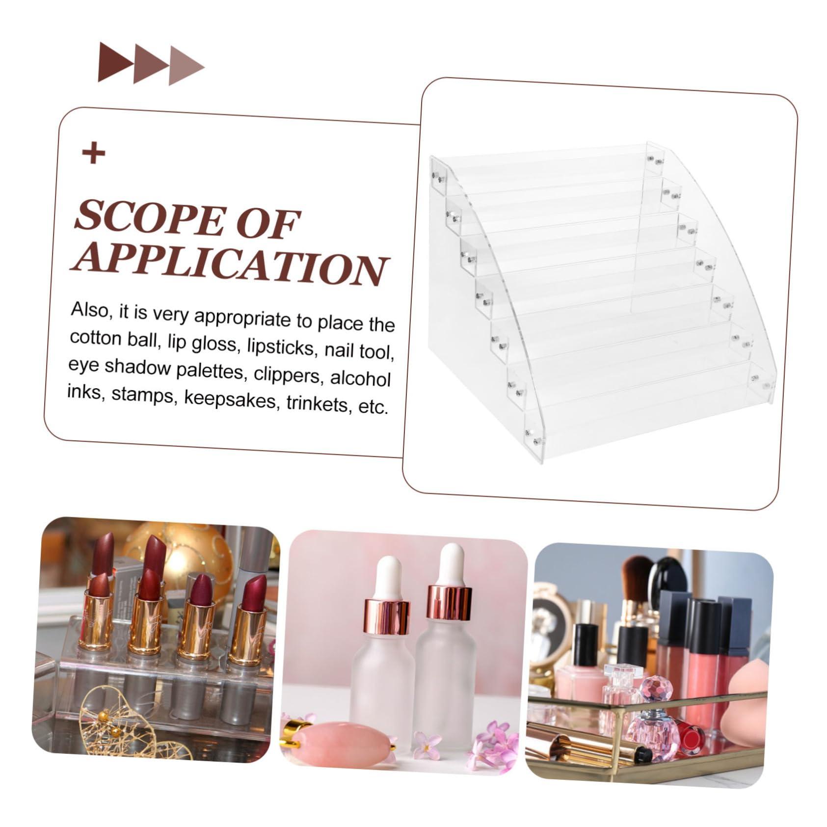 OHPHCALL OHPHCALL Lipstick Nail Polish Display Rack Acrylic 7-Layer Storage Modern Makeup Organizer