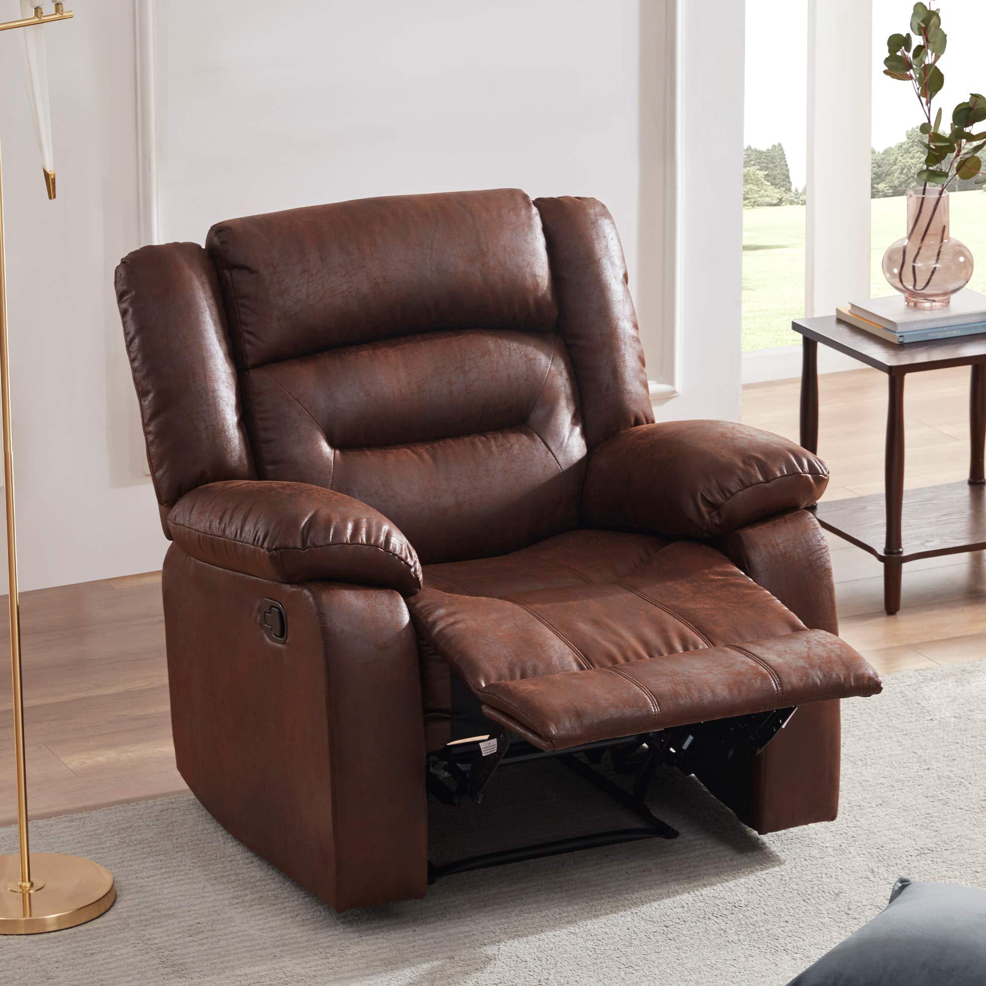 ele ELEOPTION ele ELEOPTION Massage Chair, Recline Chair with Heated Brown PU Leather Ergonomic Massage Lounge,135 Degree Recline Sofa for Elderly