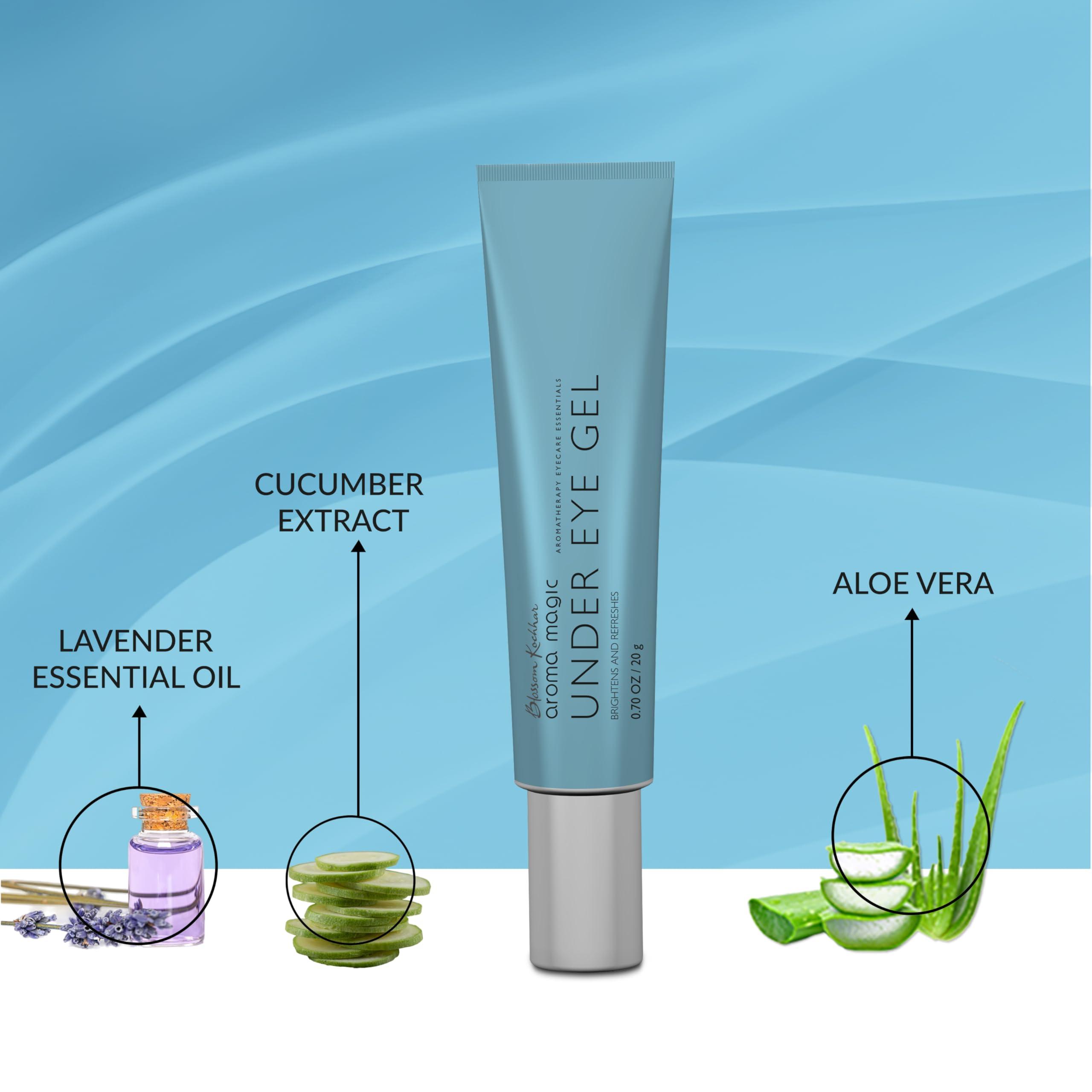 Aroma Magic Aroma Magic Under Eye Gel for Dark Circles & Puffiness | Refreshes Tired Eyes | Day & Night Skincare | Firms & Tightens Under Eye Delicate Skin | 0.70 Oz/20g