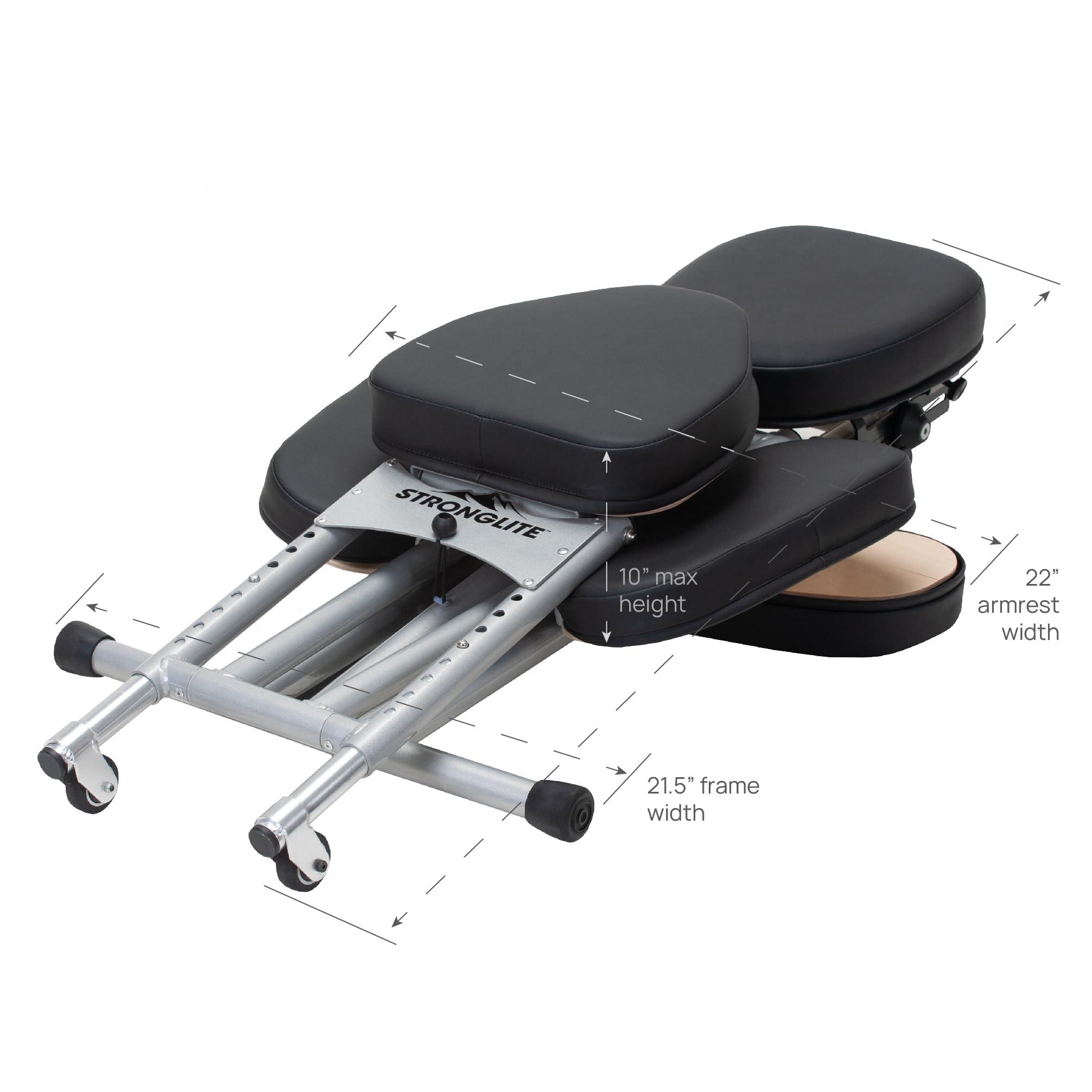 StrongLite STRONGLITE Portable Massage Chair Ergo Pro II - Ultra-Strong, Lightweight, Foldable with Wheels & Carry Case (600lbs Working Weight), Purple