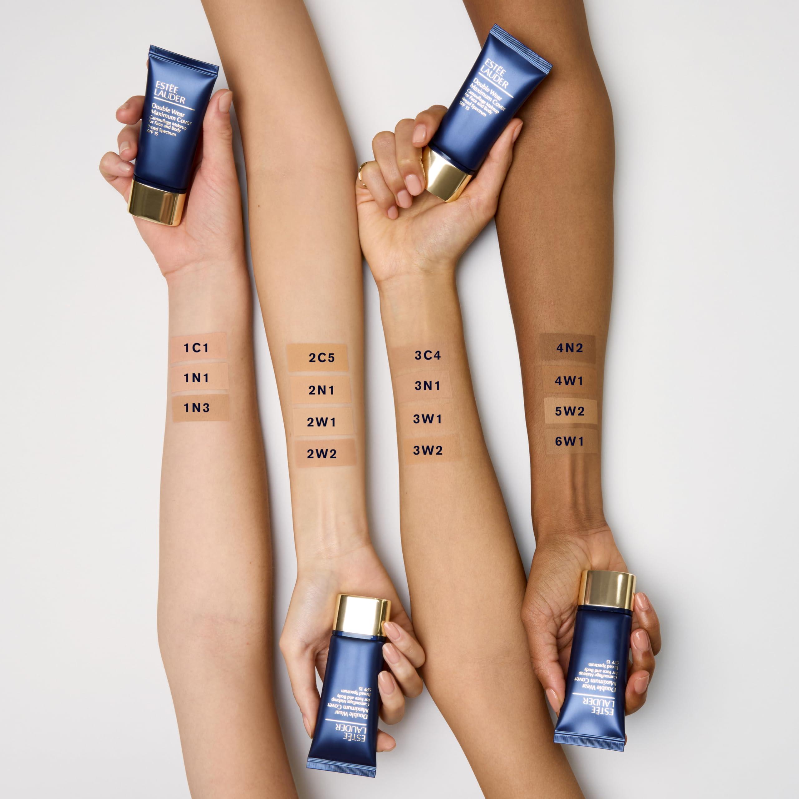 Este Lauder Double Wear 24-Hour Maximum Cover Camouflage Foundation for Face and Body SPF 15 | Covers Scars & Tattoos, 1.0 fl oz., 2C5 Creamy Tan