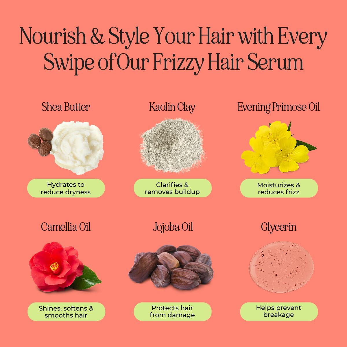 INH INH Hair Mascara for Flyaways | Quick Slick Hair Finishing Stick for Flyaways, Frizz Control, & Slick Back Look | Non Greasy & Non Comedogenic Smoothing Serum & Frizz Tamer Wand | Strawberry Jam, 18ml