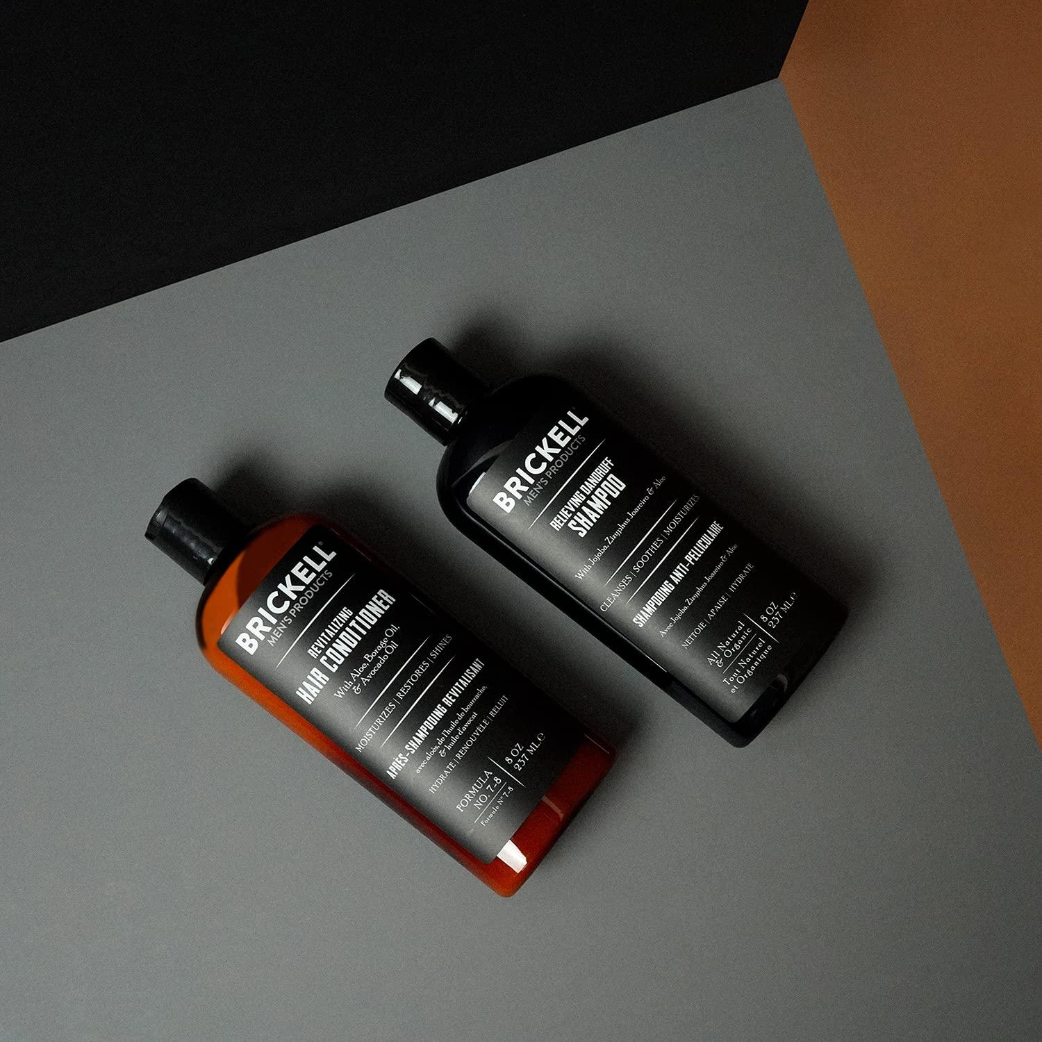 Brickell Men's Products Brickell Mens Daily Relieving Hair Care Routine, Dandruff Shampoo and Conditioner Set For Men, All Natural and Organic, Scented