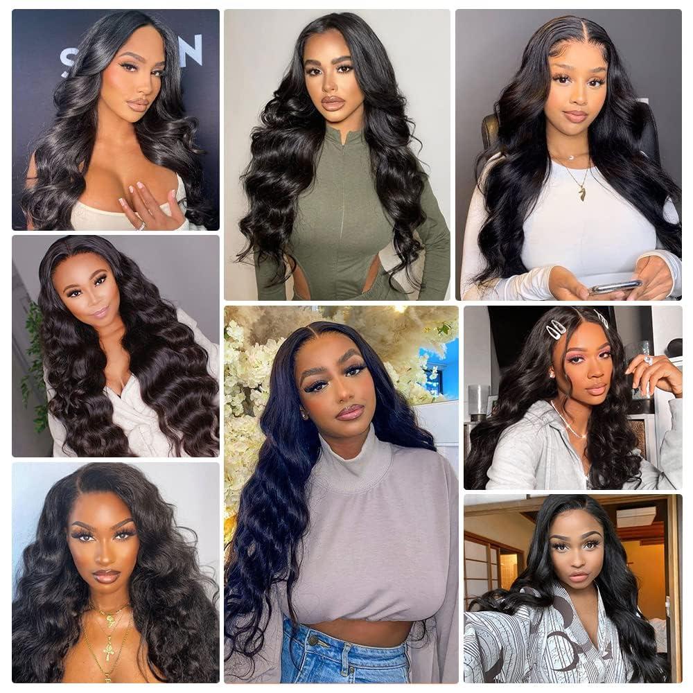 MOMOSHERO MOMOSHERO 2x6 HD Lace Closure Only 20 Inch Body Wave Human Hair, Pre Plucked Closure Sew In 2 by 6 Lace Closure Middle Part 100% Brazilian Virgin Human Hair Unprocessed 2x6 Kim K Closure Natural Black