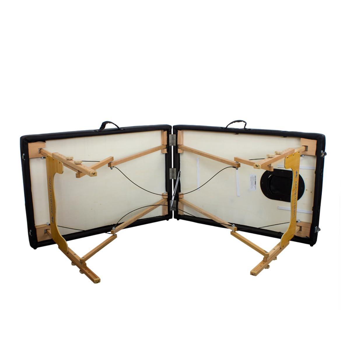 Mobiclinic Mobiclinic, Folding Massage Table, CM-01 Basic, Massage Table, Professional Massage Table, Portable, Wood, 2 Bodies, Spanish Brand, Adjustable, 180 x 60 cm, Black