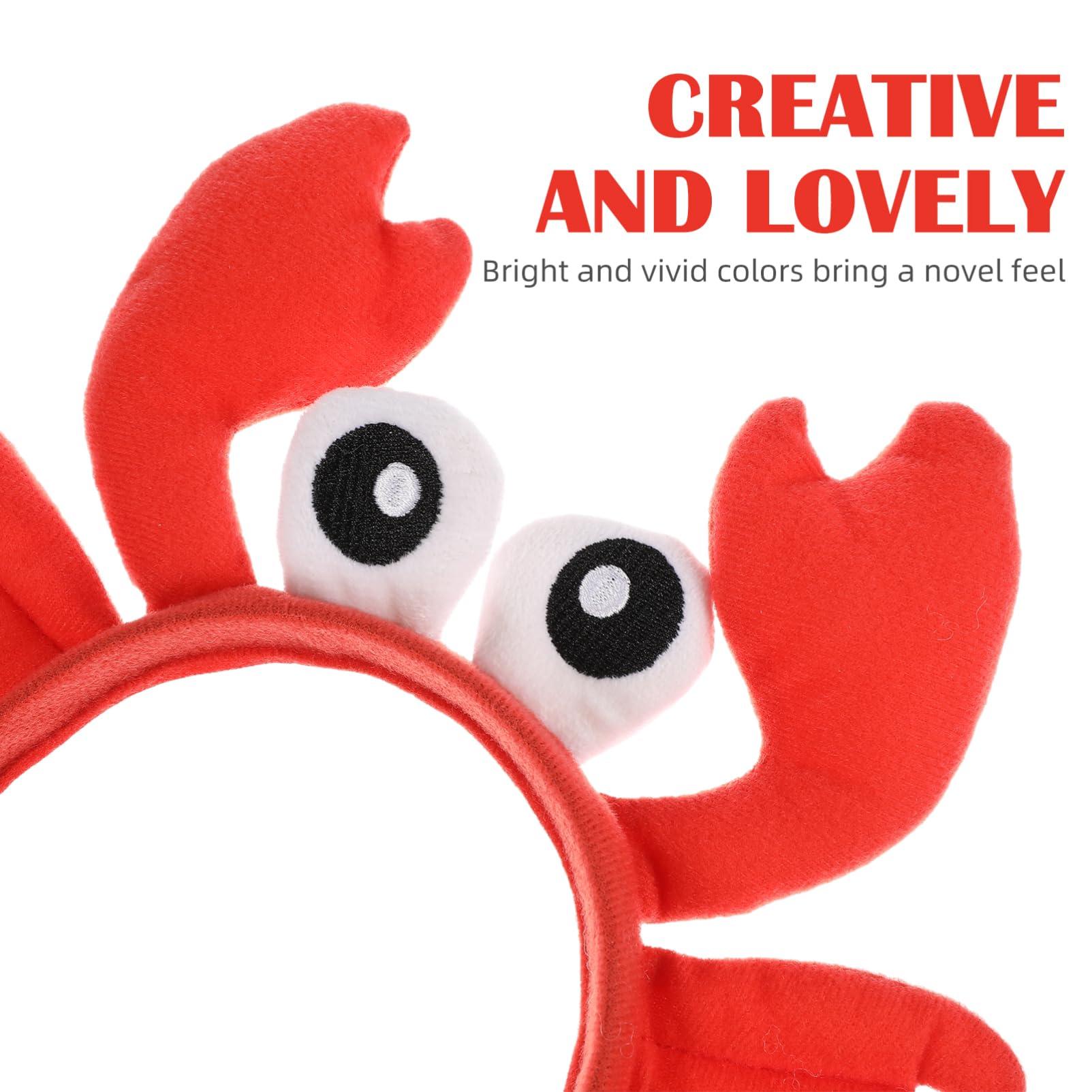 Kisangel Kisangel Crab Eyes Headband Mr Krabs Costume Eyes 2pcs Cute Crab Headband Adult with Eyes and Claws Crab Costume Sea Animal Headbands Crab Headband Fancy Dress