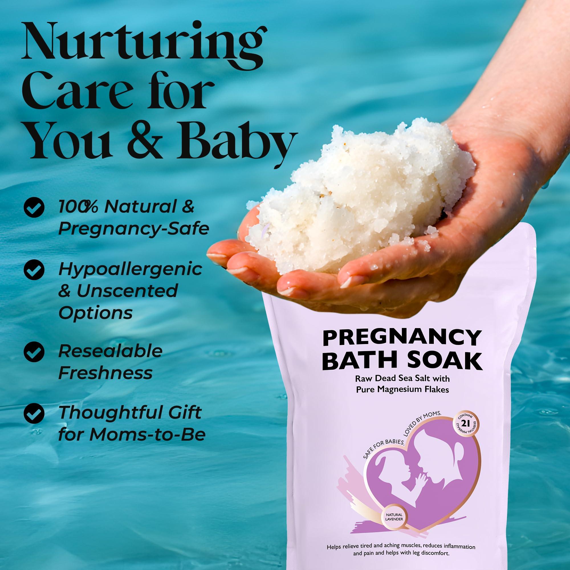 Aromasong Aromasong Dead Sea Pregnancy Bath Soak 5 LB - Natural Lavender with Pure Magnesium Flakes & Minerals - Used for Pregnancy & Postpartum Muscle Ache & Leg Discomfort - Better Absorbing Than Epsom Salt