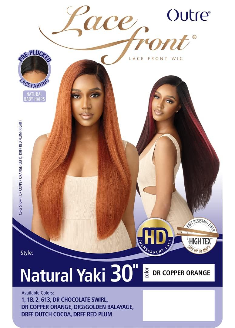 Outre Outre Lace Front Wig Natural Yaki 30\" (DR2-GOLDEN BALAYAGE)