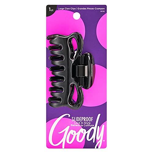 GOODY Goody Ouchless No-metal Flexible Claw Hair Clip, Large, Black, 1-count, Pack of 3 (1936822)