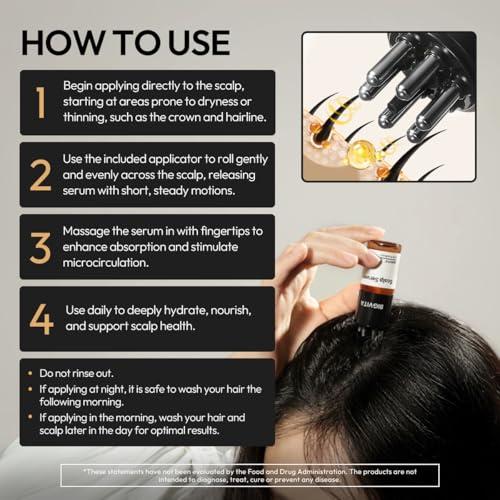BIGVITA BIGVITA Scalp Serum + | Scalp Massager Applicator for Thicker, Fuller Hair | Hair Growth, Dry Scalp Relief | Biotin, AnaGain, Centella & Natural Leaf Extracts | Soothes Itchy, Flaky Scalp