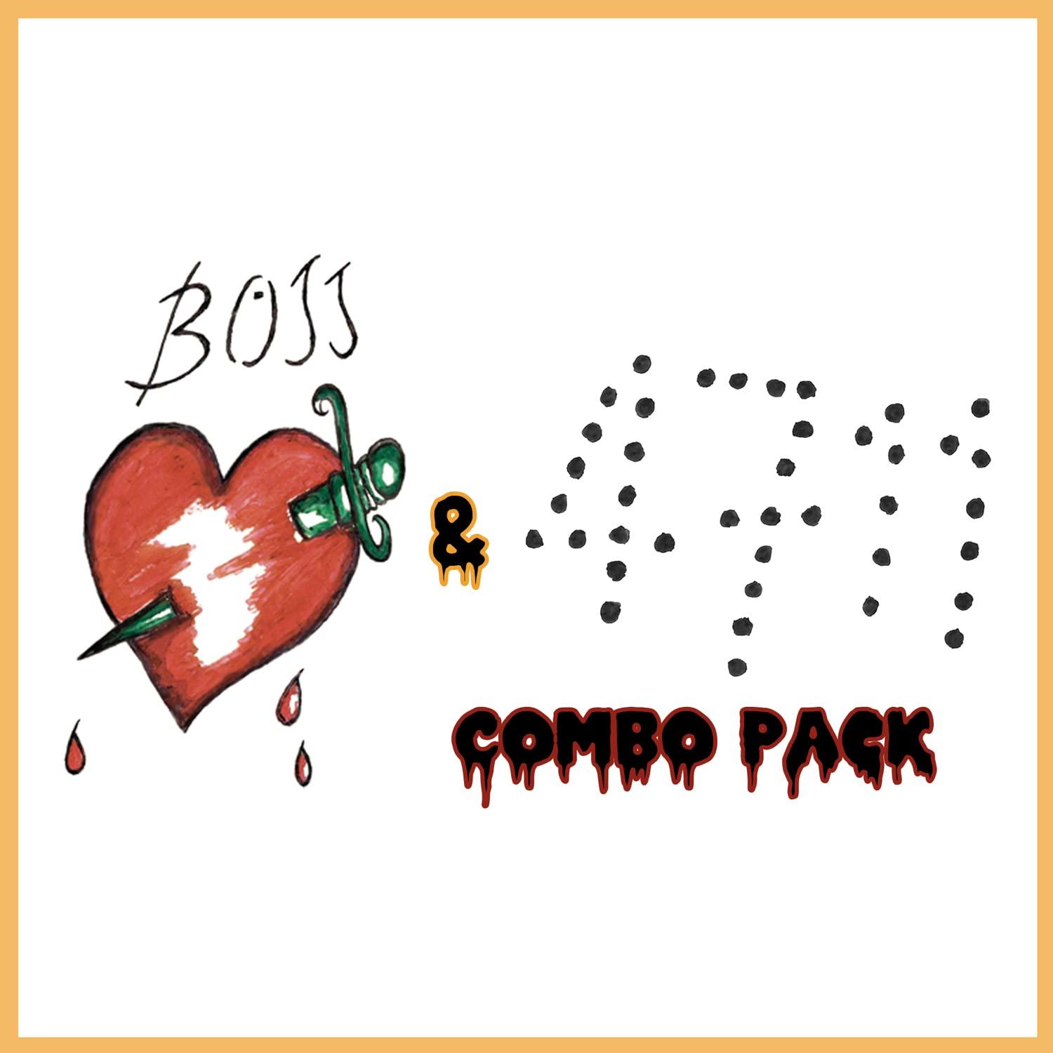 Deadly Sting Tattoos Frank N Furter BOSS & 4711 Temporary Tattoo Combo Pack Rocky Horror Picture Show (2-Pack - 4 tattoos)