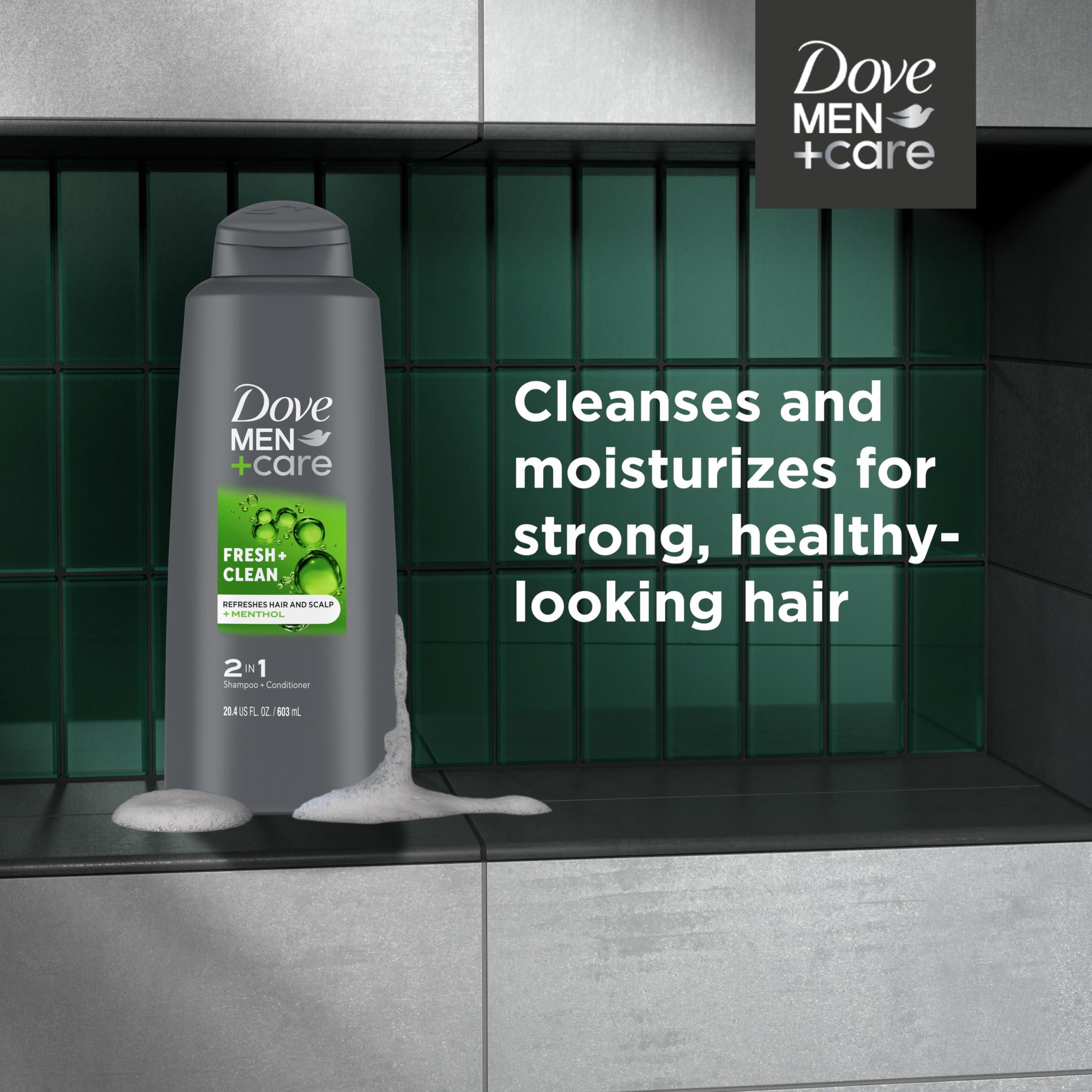 DOVE MEN + CARE DOVE MEN + CARE Fortifying 2-in-1 Shampoo and Conditioner Fresh and Clean with Caffeine For Everyday Care Helps Strengthen and Nourish Hair 20.4 oz