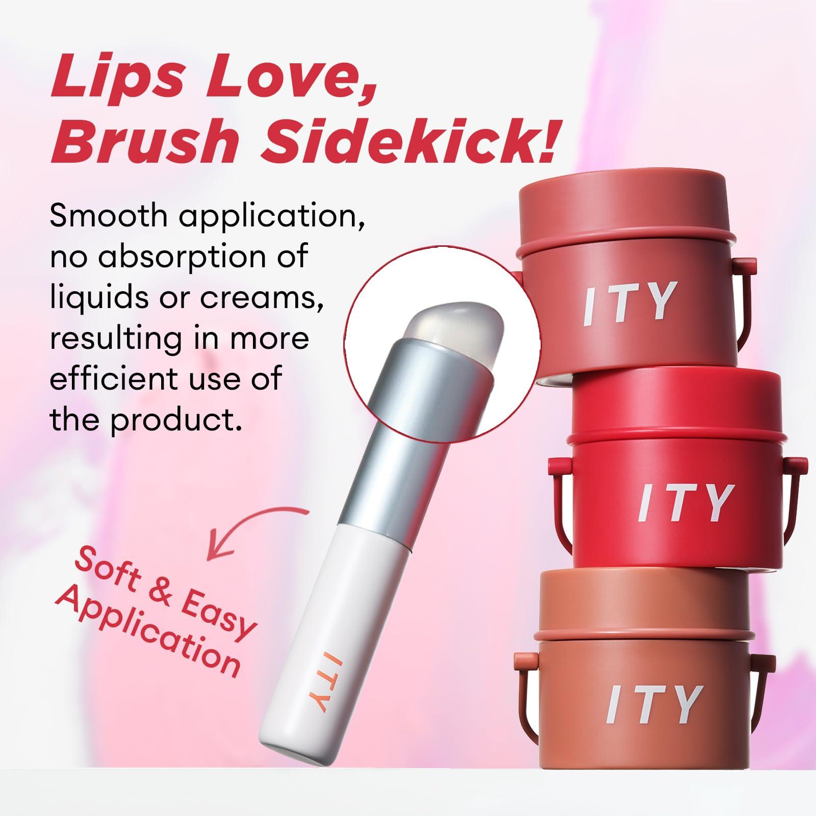 ITY ITY Velvet Matte Finish Lip Stain-Mousse Textured Pudding Pot Lip Clay with Brush, Nude Shade, Dual-Use as Lipstick and Blush, Conceals Lip Lines, Rich Pigment, 0.21 oz (6g) in Sandalwood Rose