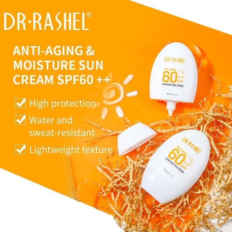 Dr.Rashel DR.RASHEL Dr Rashel Anti Aging 60++ SPF Moisture Sun Cream, Size 60g, 2.12 Oz (Pack Of 1)