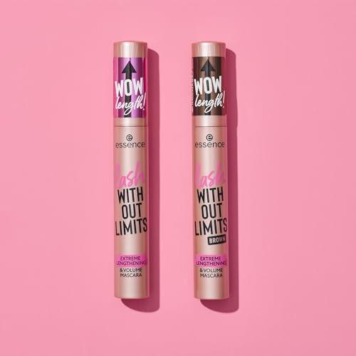 essence cosmetics essence | Lash Without Limits Extreme Lengthening & Volume Mascara (02 | Brown) | Volumizing & Lengthening | Vegan, Cruelty Free & Paraben Free