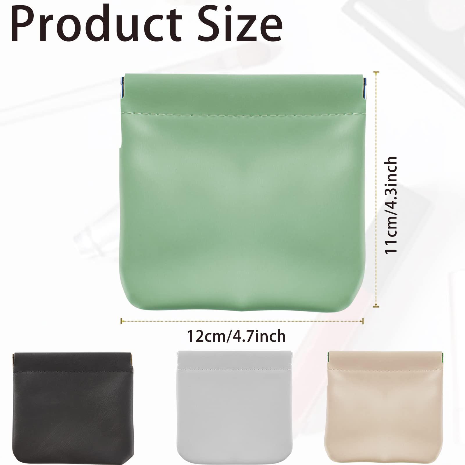 CANIPHA 4Pcs Lambskin Pocket Cosmetic Bag, Portable Waterproof Small Makeup Bag No Zipper Self-Closing Small Makeup Pouch for Women Mini Makeup Bag Travel Storage for Cosmetics Headphones Jewelry(B-Style)