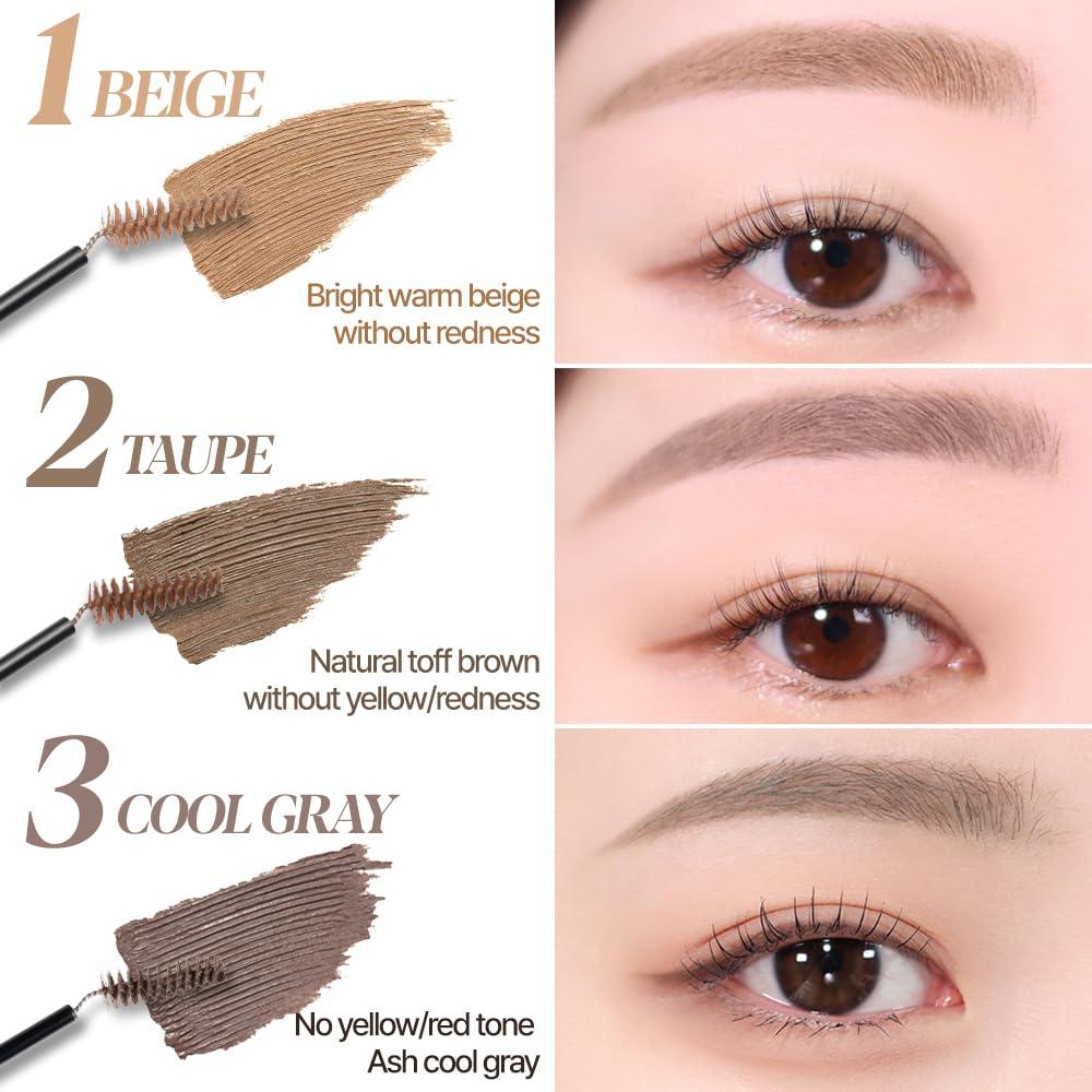 Espoir Espoir The Brow Color Fixing Cara #2 Taupe 0.1 fl oz | Easy Fixing without Clumping with Skinny Brush | Long Lasting Smudgeproof Eyebrow Mascara | Soft Mood Coloring Tinted Gel | Korean Eye Makeup