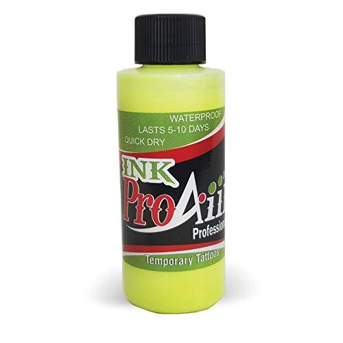 ShowOffs Body Art Body Paint - ProAiir Temporary Tattoo Ink - 2.1 oz (60ml) Fluorescent Yellow