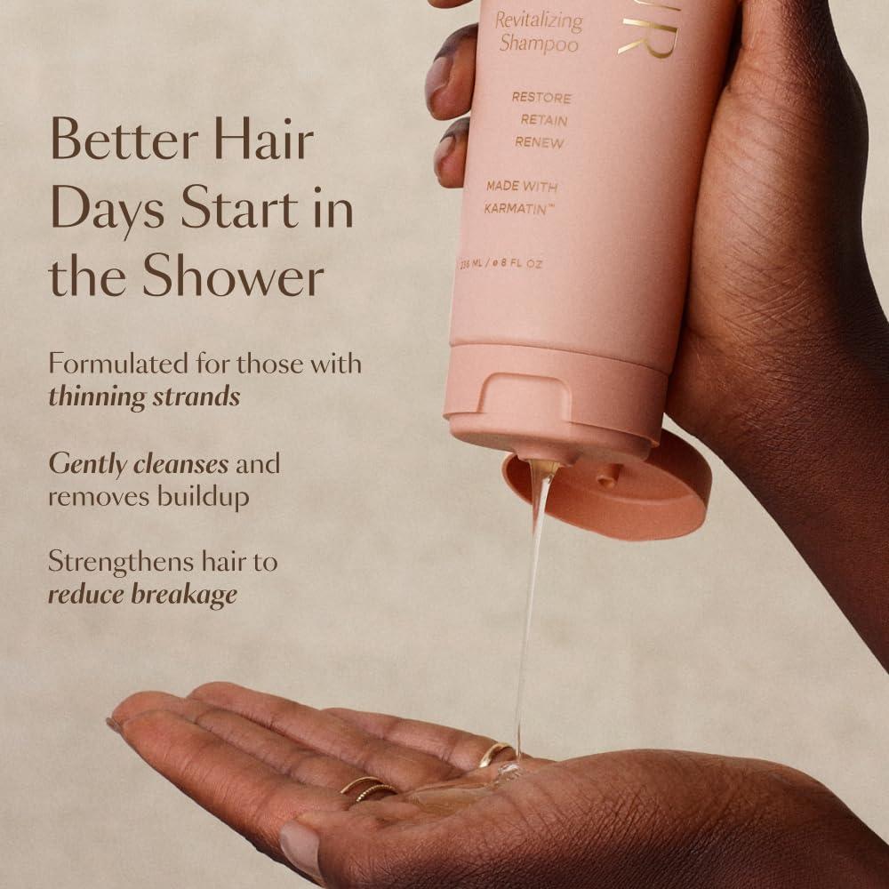 VEGAMOUR VEGAMOUR GRO Revitalizing Shampoo and Conditioner Full Size Kit, For Thicker Fuller Looking Hair, Vegan