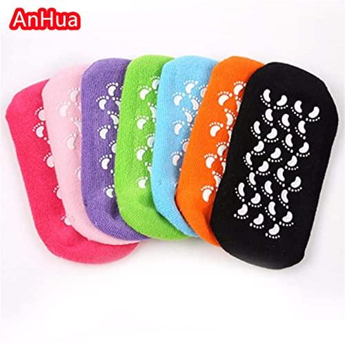 AnHua AnHua 1 Pair Feet Spa Moisturizing Gel Socks Exfoliating Dry Cracked Soft Skin Sock Pedicure Foot Care Tool Beauty Foot Care (Black)