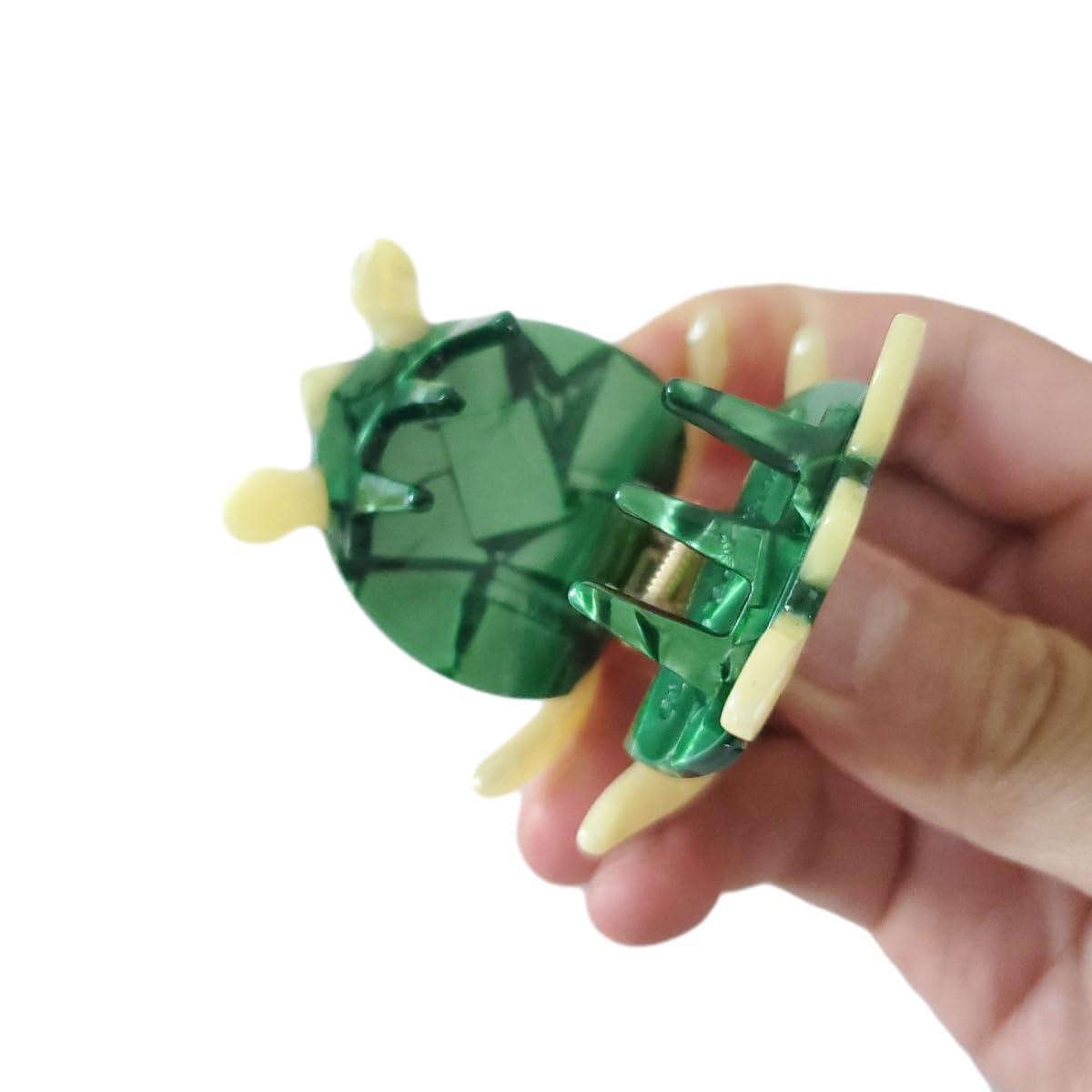 OMG Decor Mini Green Turtle Claw Clip,Acetate Hair Clip,Small Hair Clips for Women