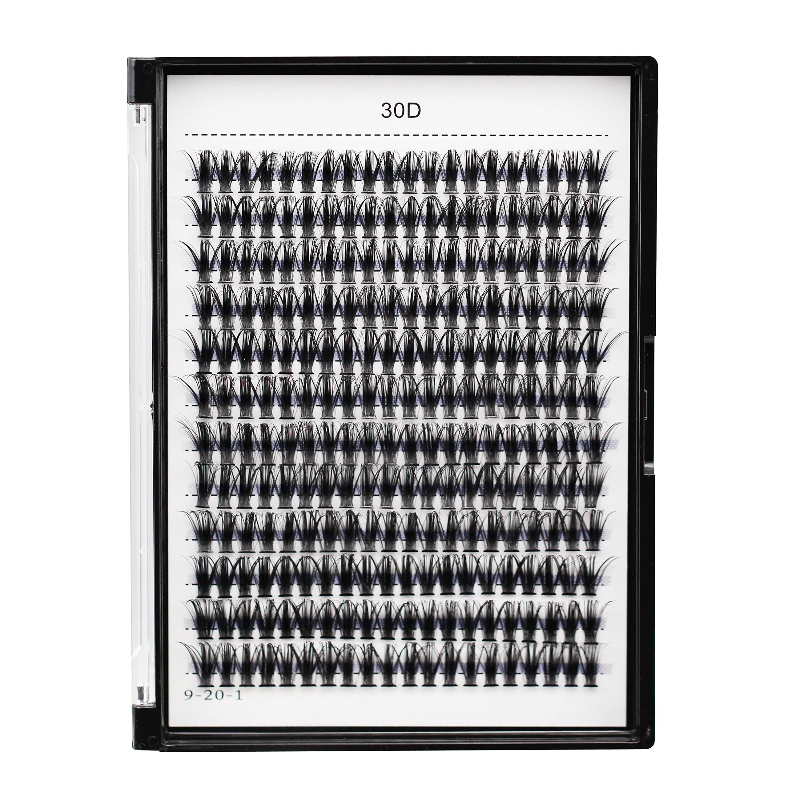 Bodermincer Bodermincer 10D/20D/30D/40D/50D Cluster to Choose Large Tray 240pcs D Curl Individual Cluster Eyelashes False Eyelashes Extension Individual Eyelash Bunche Lash Cluster DIY at Home (30D-15mm)