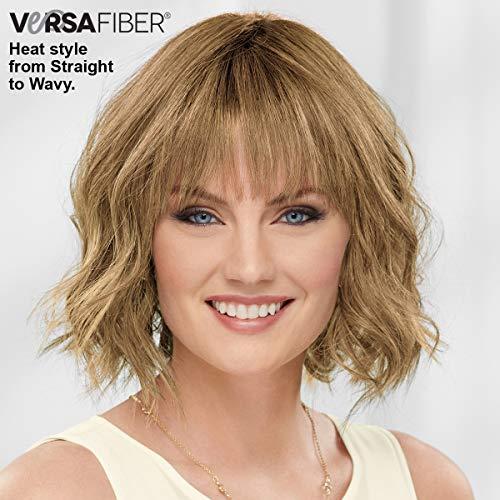 Paula Young Paula Young Dahlia VersaFiber Wig Heat-Stylable Bob Wig with Razor-Cut Layers and Edgy Bangs/Multi-tonal Shades of Blonde, Silver, Brown, and Red