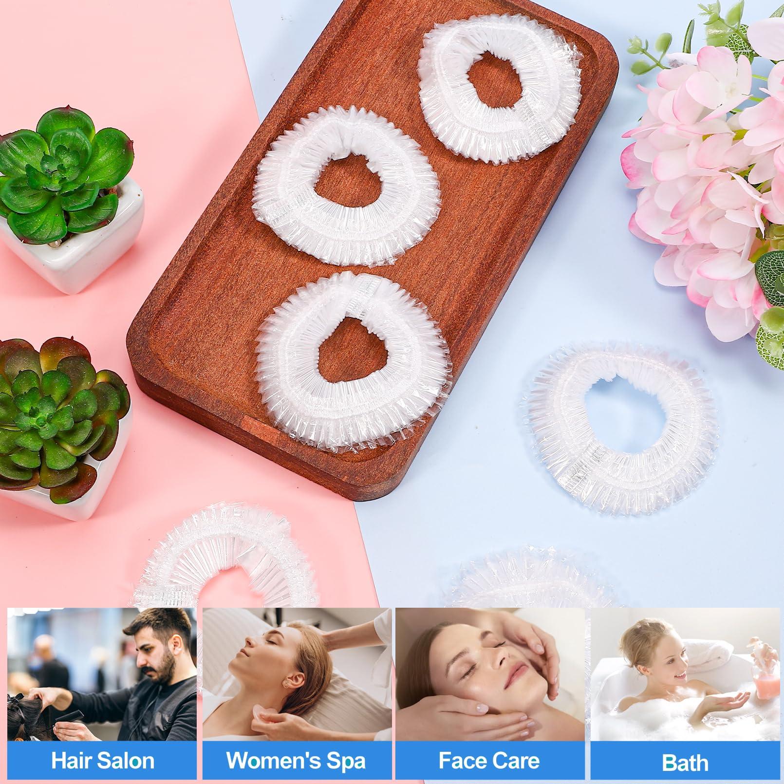 CACASO CACASO 50 PCS Disposable Shower Caps,Extra Large Shower Caps,Waterproof Clear Plastic Hair Caps,Oversized Disposable Shower Cap for Women Long Braids,Thick Hair Shower Caps For Bath Hair Treatment