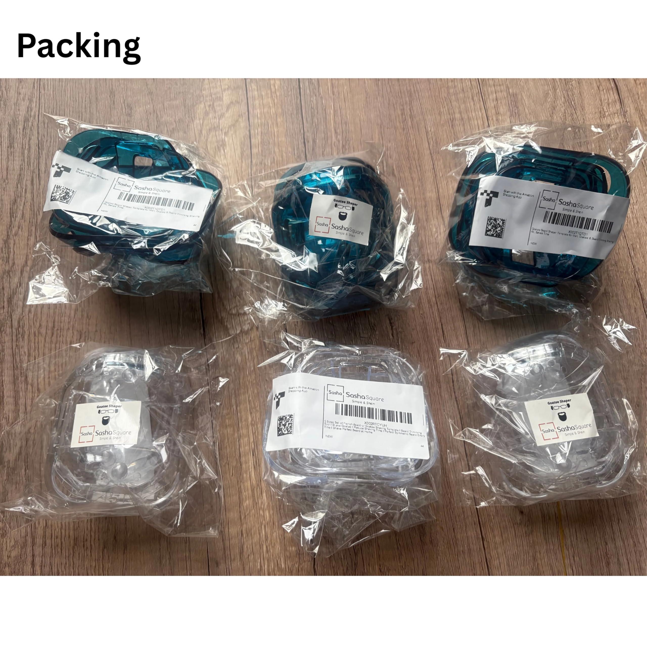 Sasha Square Sasha Square Goatee Shaper for Men, Beard Grooming Kit for Men, Barber Accessories, Beard Shaper for Men, Saves Time & Gives You Perfect Symmetric Beard (Blue)