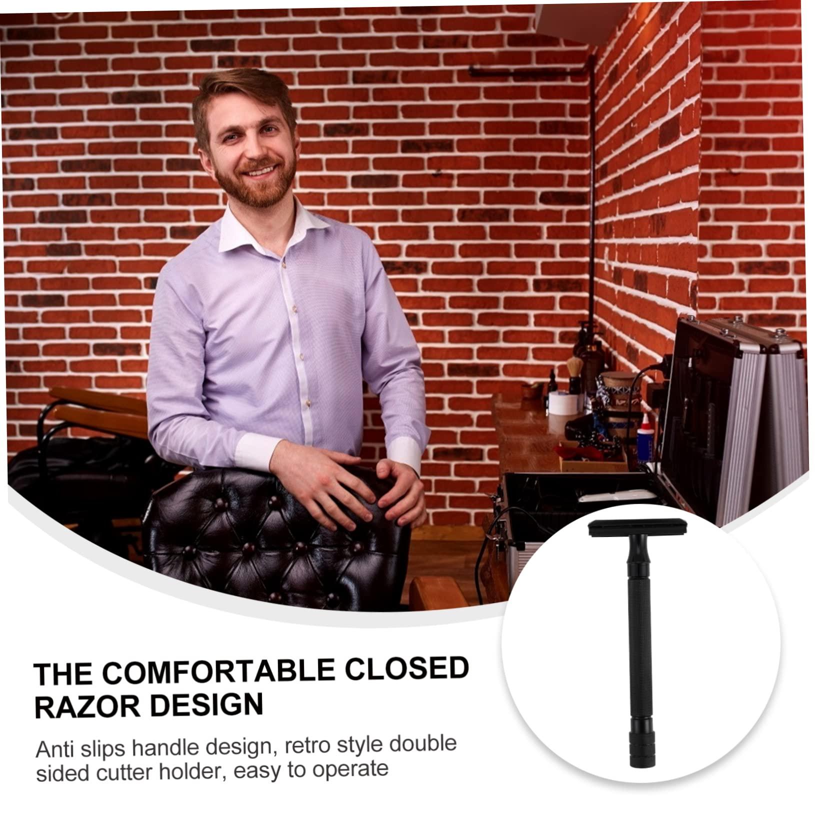 balacoo balacoo 2pcs Men's Double Edge Safety Razor Reusable Shaving Tool Manual Beard Trimmer Double Sided Razor for Women Precision Cutting