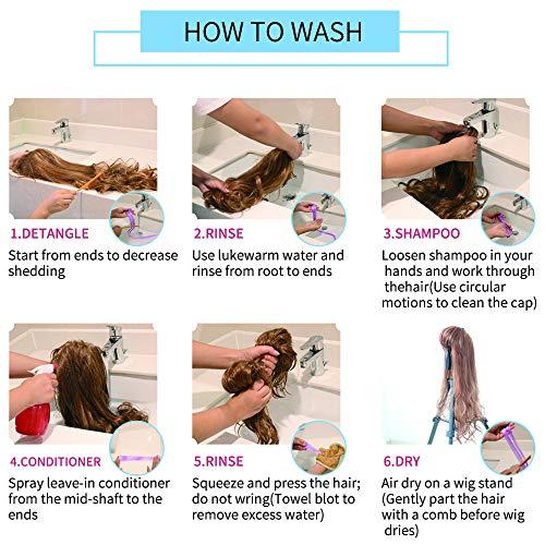 Styler Styler Half Black Half White Wig with Bangs, Long Straight Anime Cosplay Wig for Women, Heat Resistant Synthetic Halloween Hair Wigs