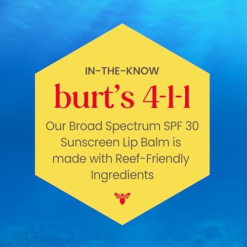 Burt's Bees Burts Bees SPF 30 Lip Balm, Beaches and Cream, Water-Resistant Sun Care, Nano-Free Zinc Oxide Formula, Natural Origin Conditioning Lip Treatment, 3 Tubes, 0.15 oz.