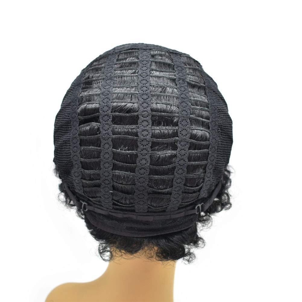 LYRICAL HAIR LYRICAL HAIR Afro Kinky Curly Wigs for Black Women Short Soft Brazilian Human Hair Natural Full Machine Made None Lace Front Glueless Wig for African American Ladies (#1 Jet Black)