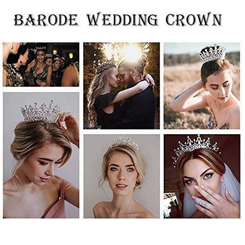 Barode Barode Baroque Rhinestones Black Bride Wedding Crowns and Tiaras Shining Dainty Charm Prom Queen Crowns Bridal Hair Accessories for Women