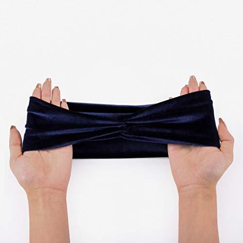 Bomine Bomine Boho Criss Cross Headbands Velvet Stretch Turban Head Wraps Knotted Headband Twisted Hair Scarf Outdoor Sweatband Fashion Headwrap Hair Bands Headpieces for Women and Girls 2Pcs