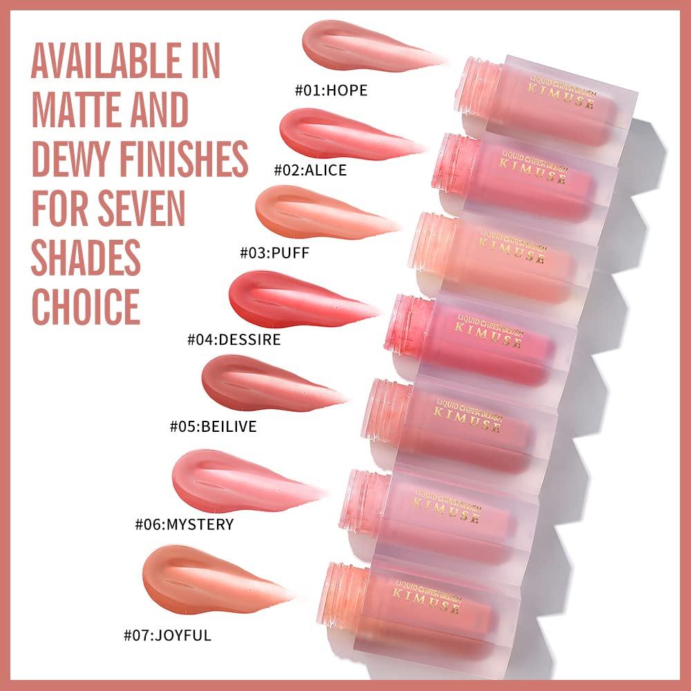 KIMUSE KIMUSE Soft Cream Blush Makeup, Liquid Blush for Cheeks, Weightless, Long-Wearing, Smudge Proof, Natural-Looking, Dewy Finish