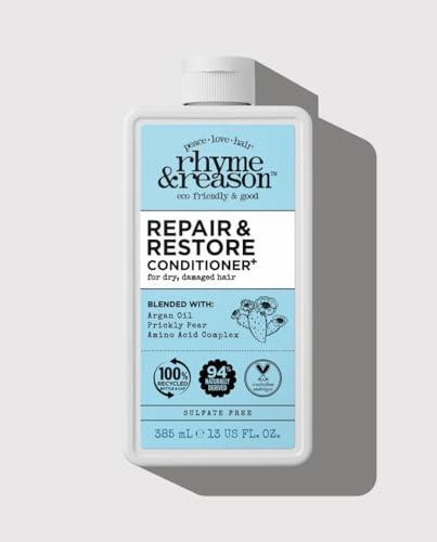 Rhyme & Reason Rhyme & Reason Repair and Restore Shampoo & Conditioner Combo. 13 Fl. Oz. Each bottle. For Dry Damaged Hair. Hydrate Repair. Vegan Cruelty Free., Clear