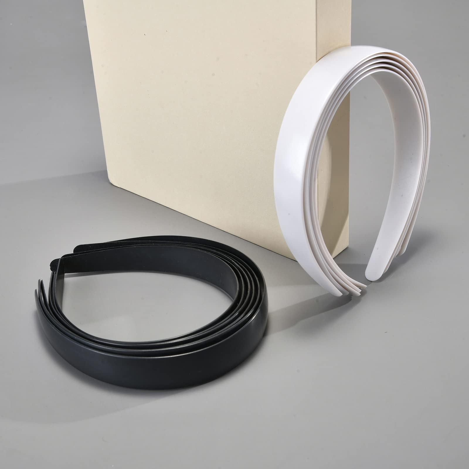 mollensiuer mollensiuer 20Pcs 1 Inch Plastic Hard Headband No Teeth Plain Headbands DIY Craft Headbands DIY Hair Bands Hair BandsAccessories for Girls Women, White