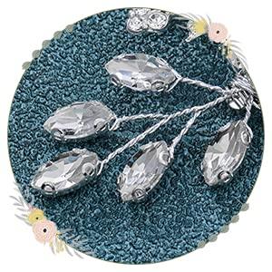 EVILD Evild Flower Bridal Hair Comb Silver Rhinestone Wedding Headdress Pearl Hairpieces Crystal Wedding Hair Accessories for Brides and Bridesmaids