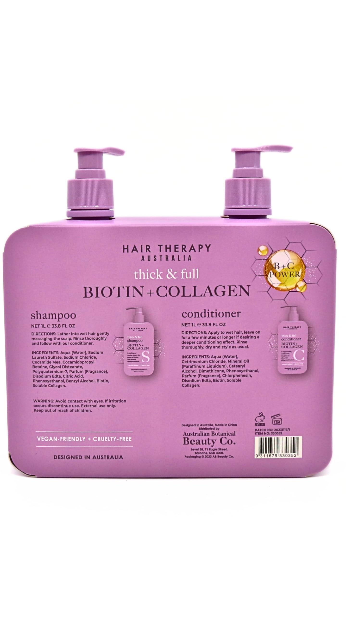 Hair Therapy Australia Hair Therapy Australia Thick & Full Shampoo & Conditioner Set | Biotin + Collagen | Deep Nourishing, Strenghtening, Softening, Purple