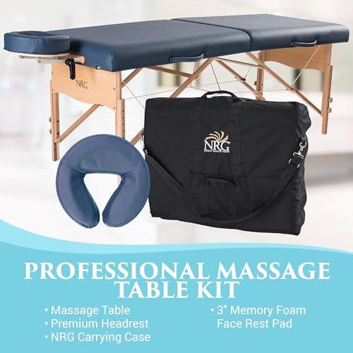 NRG NRG Chi Portable Massage Table Package Agate - Folding Massage Bed Lightweight Massage Table - Professional Massage Table spa Bed, Face Cradle, Double Wheel Knobs & Carrying Case