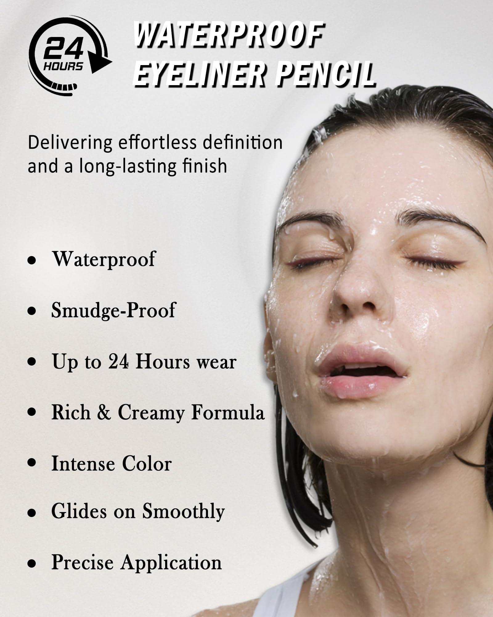 Lestpola Nude Waterline Eyeliner Pencil, Cream Gel Eyeliner Waterline Waterproof Smudge-Proof Long-Wearing, Intense Color, Retractable Eye Liner Brightener Pen, Smooth Eye Makeup for women, Built-in Sharpener