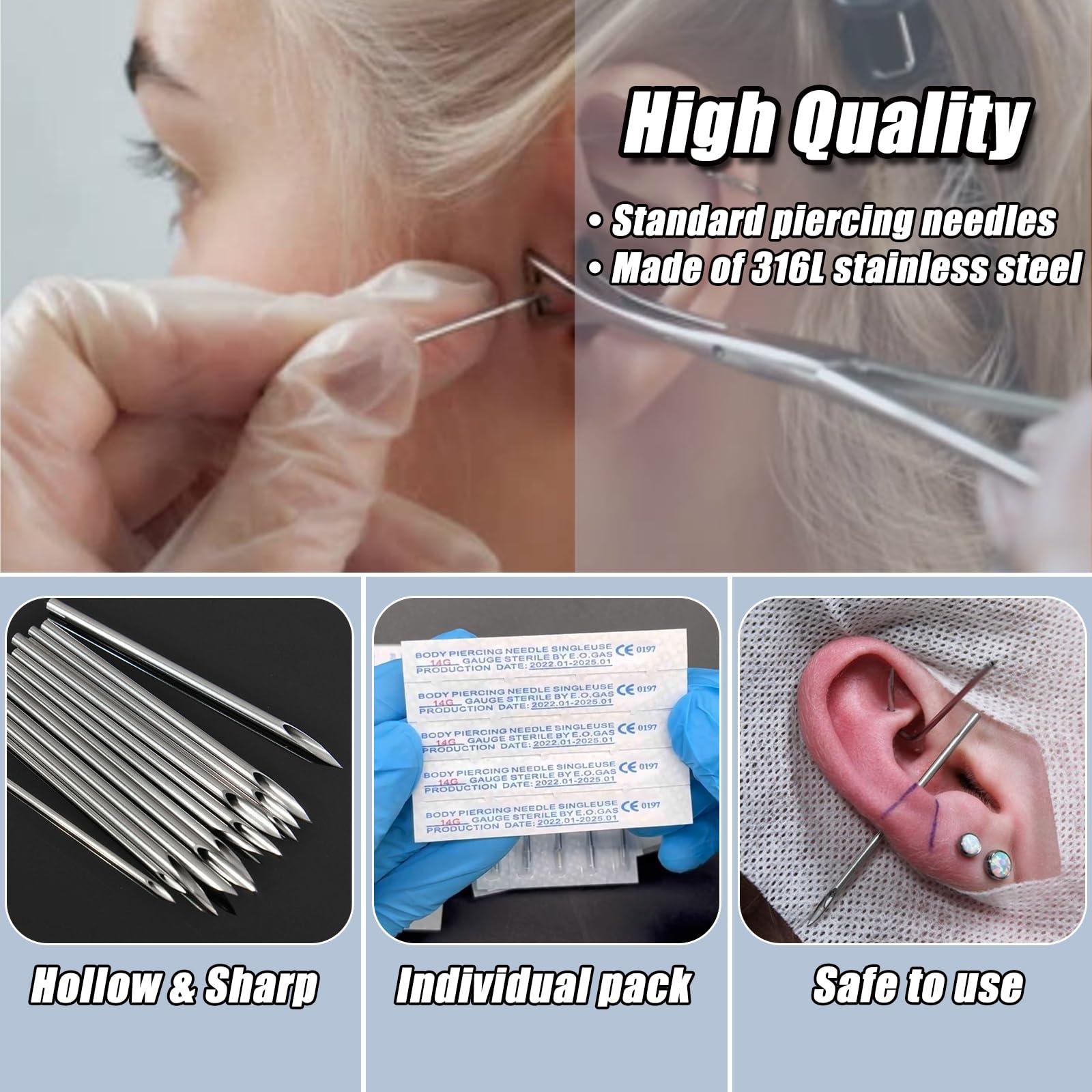YONGDA Piercing Needles - YONGDA 100pcs 20G Piercing Needles for Piercing Hollow Piercing Needle
