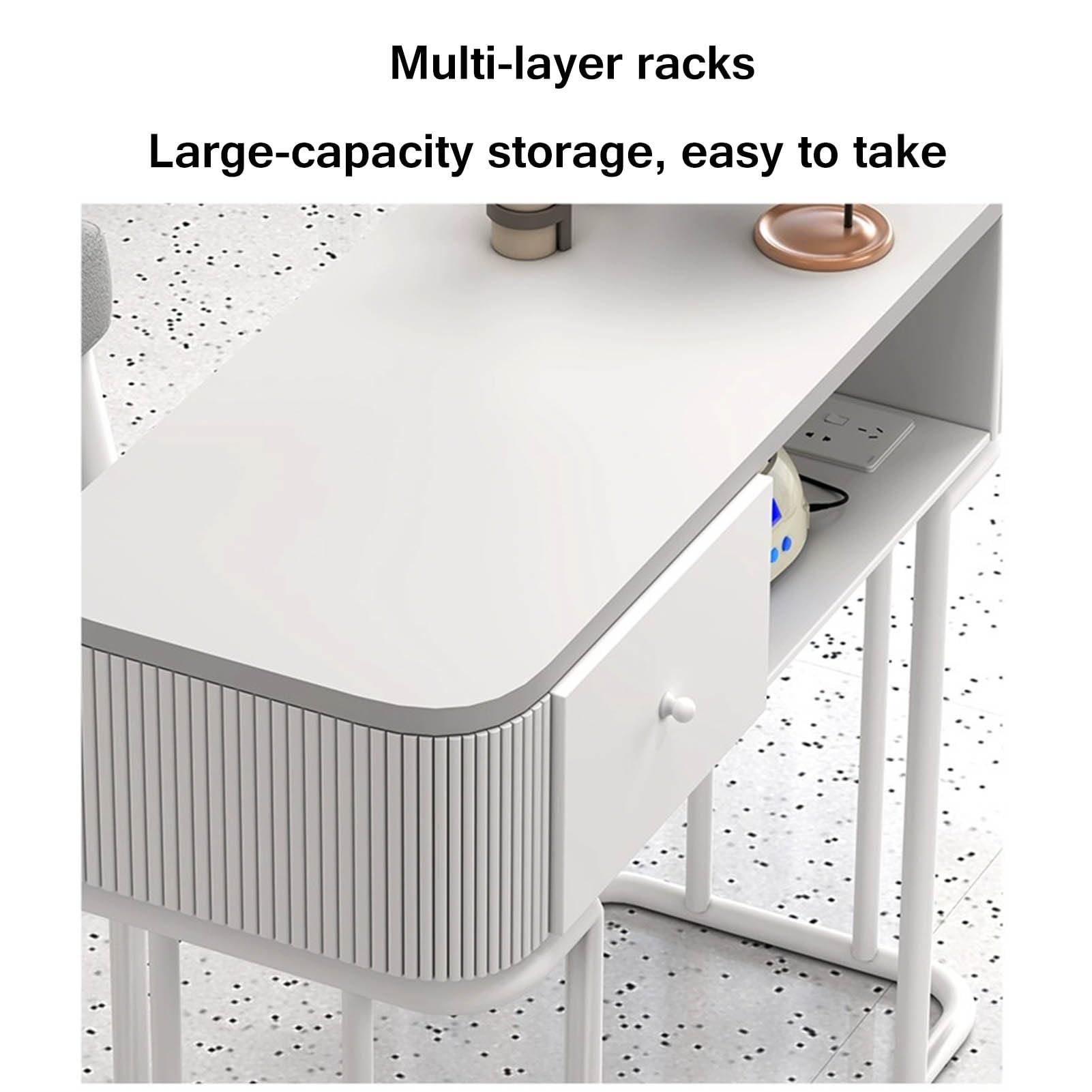 RIYUESHENGHENG RIYUESHENGHENG Nail Beauty Manicure Desk,Modern Professional Manicure Tables Nail Tech Table Station Spa Nail Beauty Salon Workstation with Storage Drawers,Nail Art Equipment for Nail tech