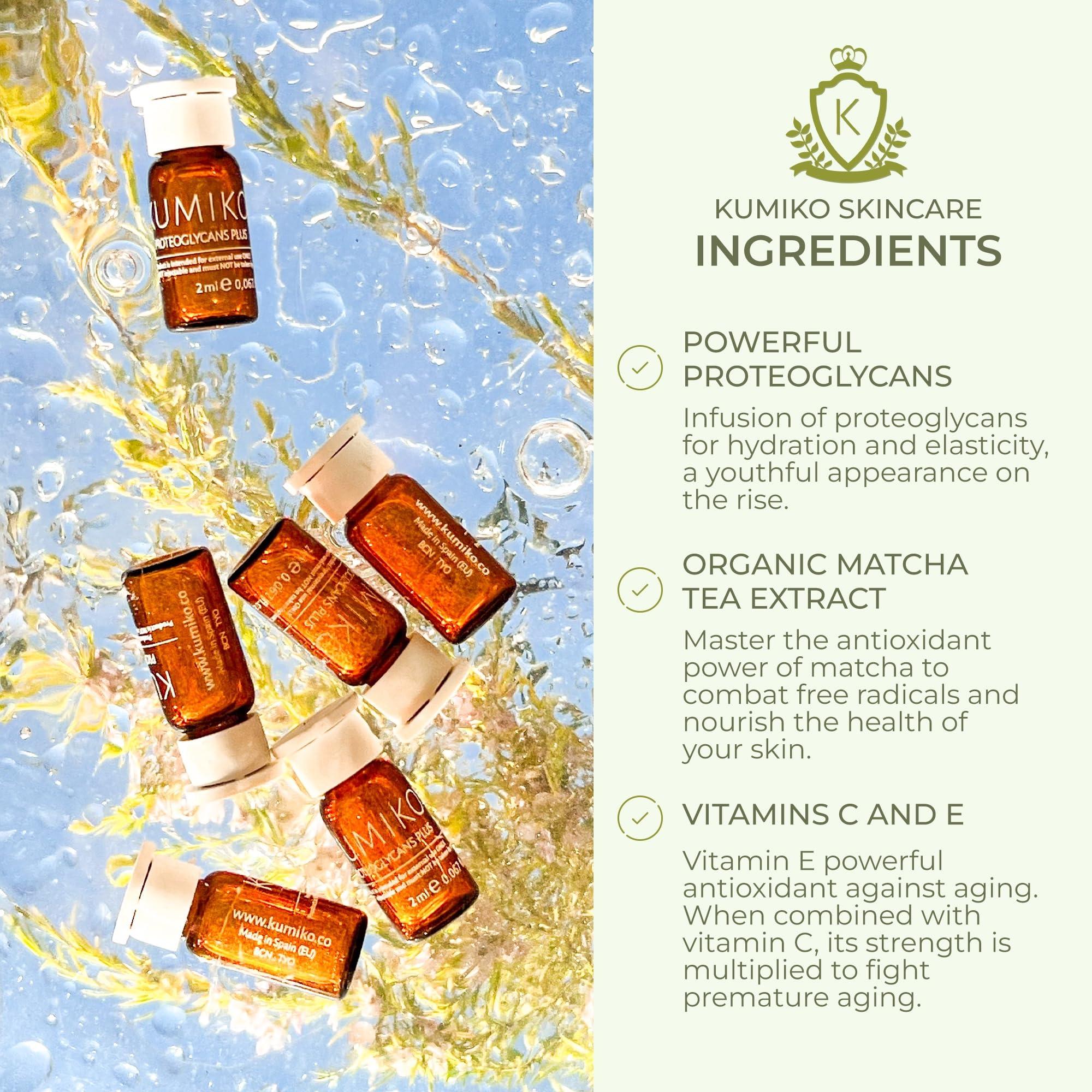 KUMIKO K KUMIKO Ultimate Age Defying Matcha Revitalizing Facial Ampoule for Men and Women - Facial Serum Hydrates & Plumps Skin - Defend, Restore and Rejuvenate All Skin Types with Vitamin C - 5 Vials